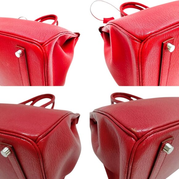 7806998BJ (X6) Hermes Hand Bag Birkin Red Leather - Picture 8 of 14